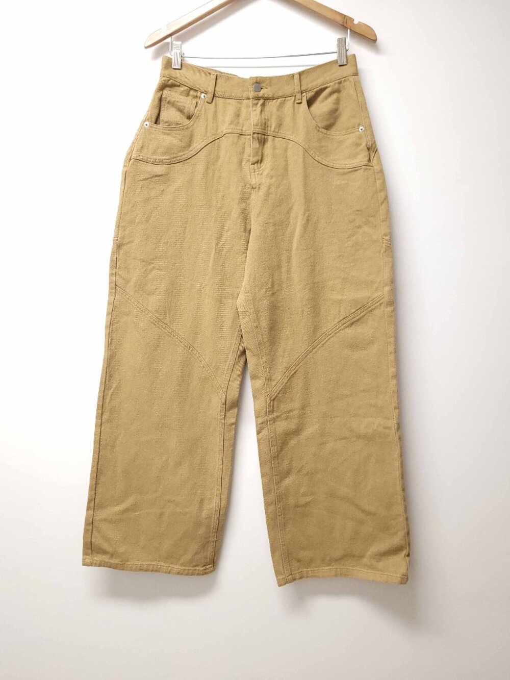 Lulus Womens Wide Leg High Rise Jeans Size L Tan
